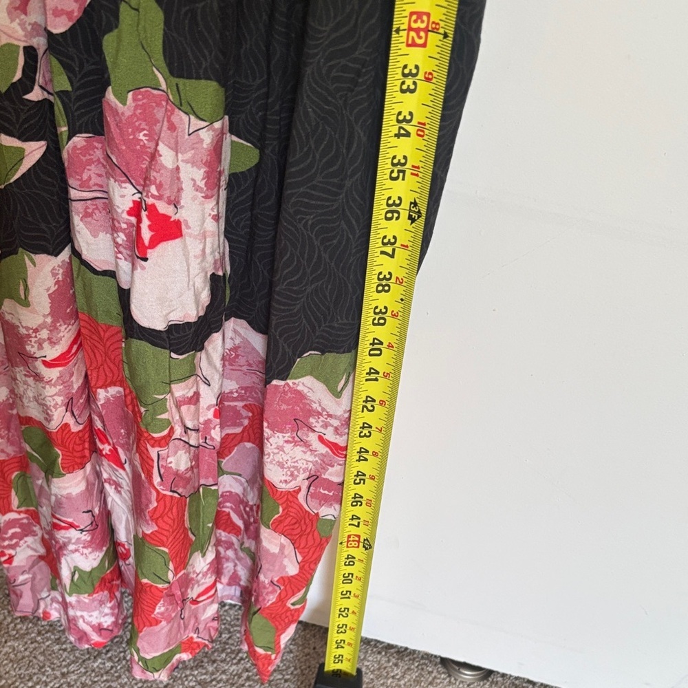 Anthropologie Black Floral Kimono Dress - Picture 7 of 10